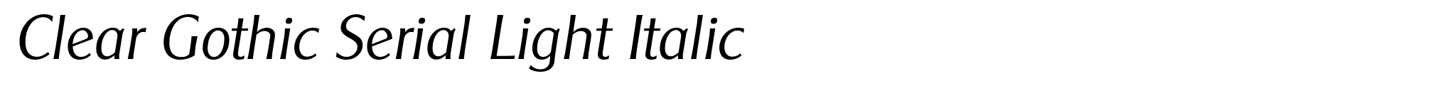 Clear Gothic Serial Light Italic image